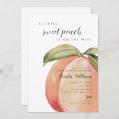 Invitation fille Baby shower pêche douce (Devant / Derrière)