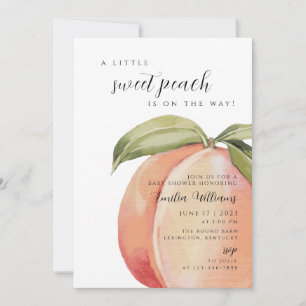 Invitation fille Baby shower pêche douce