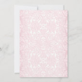 Invitation Fille Baby shower - Rose Argent Blanc (Dos)
