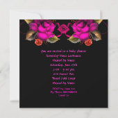 Invitation Fille baby shower Rose Fleurs 2 (Dos)