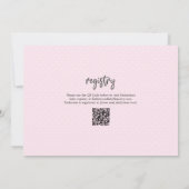 Invitation Fille Baby shower rose Polka Dot BOHO QR Code (Dos)
