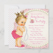 Invitation Fille Baby shower Tea Party (Dos)