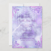Invitation Fille Baby shower violet Lilac Pearl Ethnique (Dos)