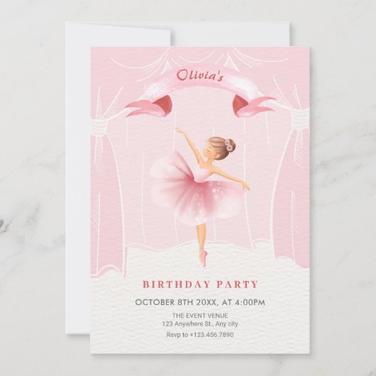 Invitation Fille Ballerina (Devant)