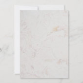 Invitation Fille Baptême Floral Rose Camellia Faux Marbre Or (Dos)