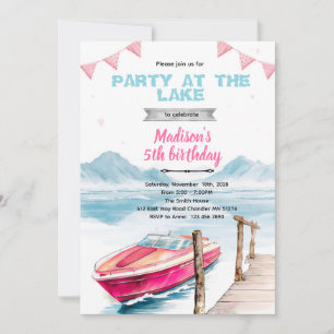 Invitation fille bateau rapide lac