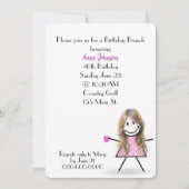 Invitation Fille bâton pour petit déjeuner 40 ans (Devant)