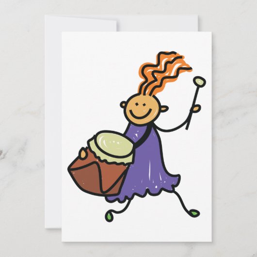 Invitation Fille batteur (Devant)