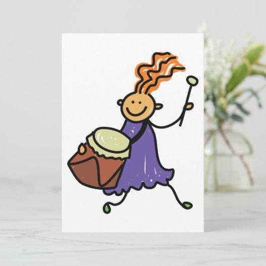 Invitation Fille batteur (Debout devant)