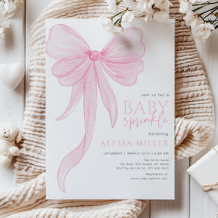 Invitation Fille Bébé Arc-en-ciel Rose Délicat
