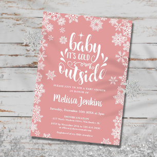 Invitation Fille Bébé C'est Froid Dehors Bébé Shower Hiver