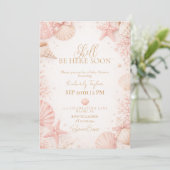 Invitation Fille Bébé Fête Prénatale Shell Arrive Bientôt (Debout devant)