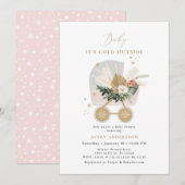 Invitation Fille Bébé Il fait froid dehors Baby shower (Devant / Derrière)
