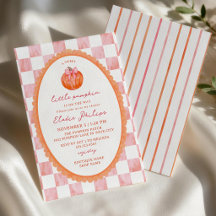 Fille bébé petite citrouille rose orange aquarelle