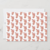 Invitation Fille bébé pieds Rose or Parties scintillant Ombre (Dos)