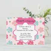 Invitation Fille bébé Premier anniversaire (Debout devant)