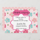 Invitation Fille bébé Premier anniversaire (Devant / Derrière)