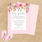 Invitation Fille Bébé Sprinkl Invitation, rose floral