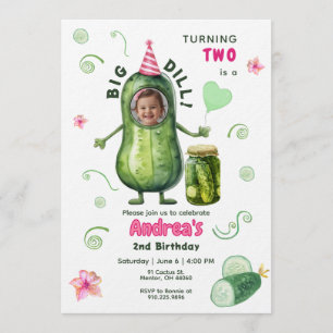 Invitation Fille Big Dill Pickle Anniversaire Tout Âge Photo