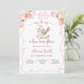 Invitation Fille Birdie Premier anniversaire (Debout devant)