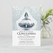 Invitation Fille Blue Quinceañera (Debout devant)