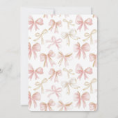 Invitation Fille Blush Pink Bows Anniversaire (Dos)
