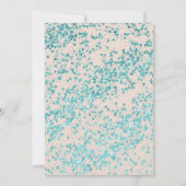 Invitation Fille Blush Rose Aqua Bleu Parties scintillant Dus (Dos)