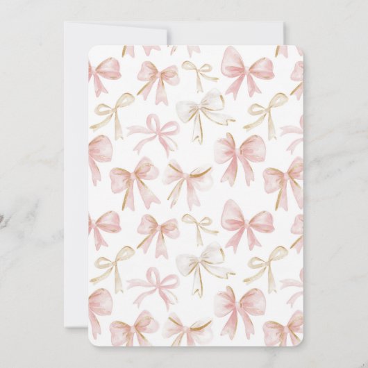 Invitation Fille Blush rose Vaches Baby shower chic (Dos)