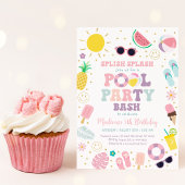 Invitation Fille Boho Hippie Pool Party Anniversaire