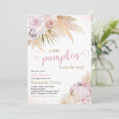 Invitation Fille Boho Pumpkin Baby Shower (Debout devant)