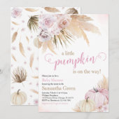 Invitation Fille Boho Pumpkin Baby Shower (Devant / Derrière)