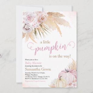 Invitation Fille Boho Pumpkin Baby Shower