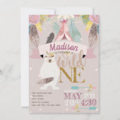 Invitation Fille Boho Wild One Premier Anniversaire (Devant)