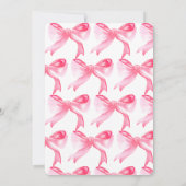 Invitation Fille Bows avant Vows Ruban Fête des mariées rose (Dos)