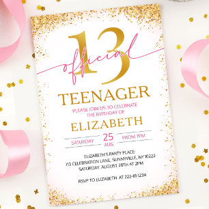 Invitation Fille branchée 13e anniversaire