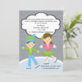 Invitation Fille branchée et garçon Patinage sur glace Annive (Debout devant)