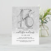 Invitation Fille brillante argent blanc Parties scintillant O (Debout devant)