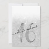Invitation Fille brillante argent blanc Parties scintillant O (Dos)