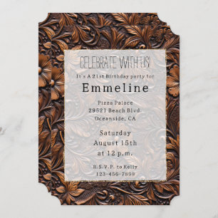 Invitation Fille Brown occidentale Bohemian Floral