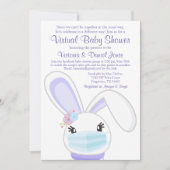 Invitation Fille Bunny Mask Mail Baby shower virtuel (Devant)