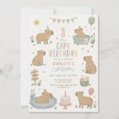 Invitation Fille Capybara Pastel Anniversaire : Fille Anniver (Devant)