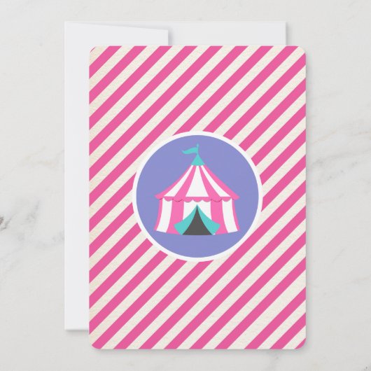 Invitation Fille Carnaval Cirque Animaux Baby shower Invitati (Dos)