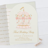 Invitation Fille Carousel Fairytale Sage Arch fête d'annivers