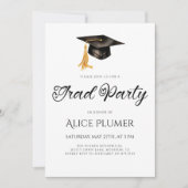 Invitation Fille Casquette Grad Grad Grad Graduation (Devant)