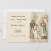 Invitation Fille catholique sacrement Confirmation Classique (Devant)