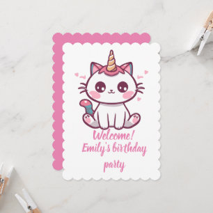 Invitation Fille Caticorn anniversaire