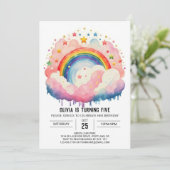 Invitation Fille céleste nuages Fille Anniversaire (Debout devant)