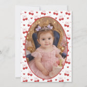 Invitation Fille Cerise sur le Gâteau 1er Anniversaire avec P (Dos)