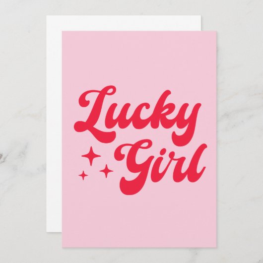 Invitation Fille chanceuse (Devant / Derrière)