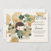 Invitation Fille chanceuse de la Saint-Patrick Shamrock Or (Devant)